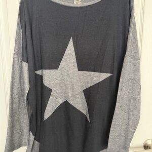 Go Couture Gray and Black Sweater